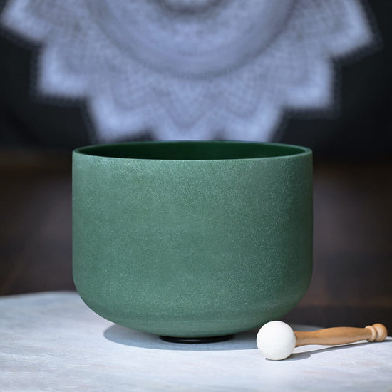 F Note Emerald Gemstone Fusion Crystal Singing Bowl - On sale